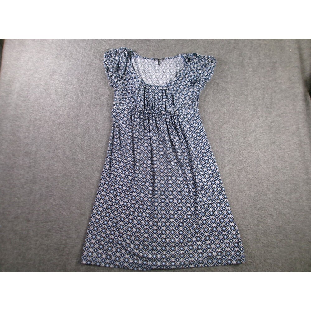 Daisy Fuentes Dress Women Medium Petite Geometric Print Cap Sleeve Casual